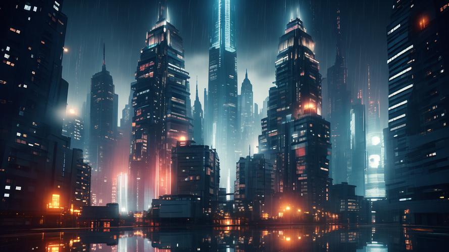 未来科技感壁纸,探索赛博城市的霓虹之夜